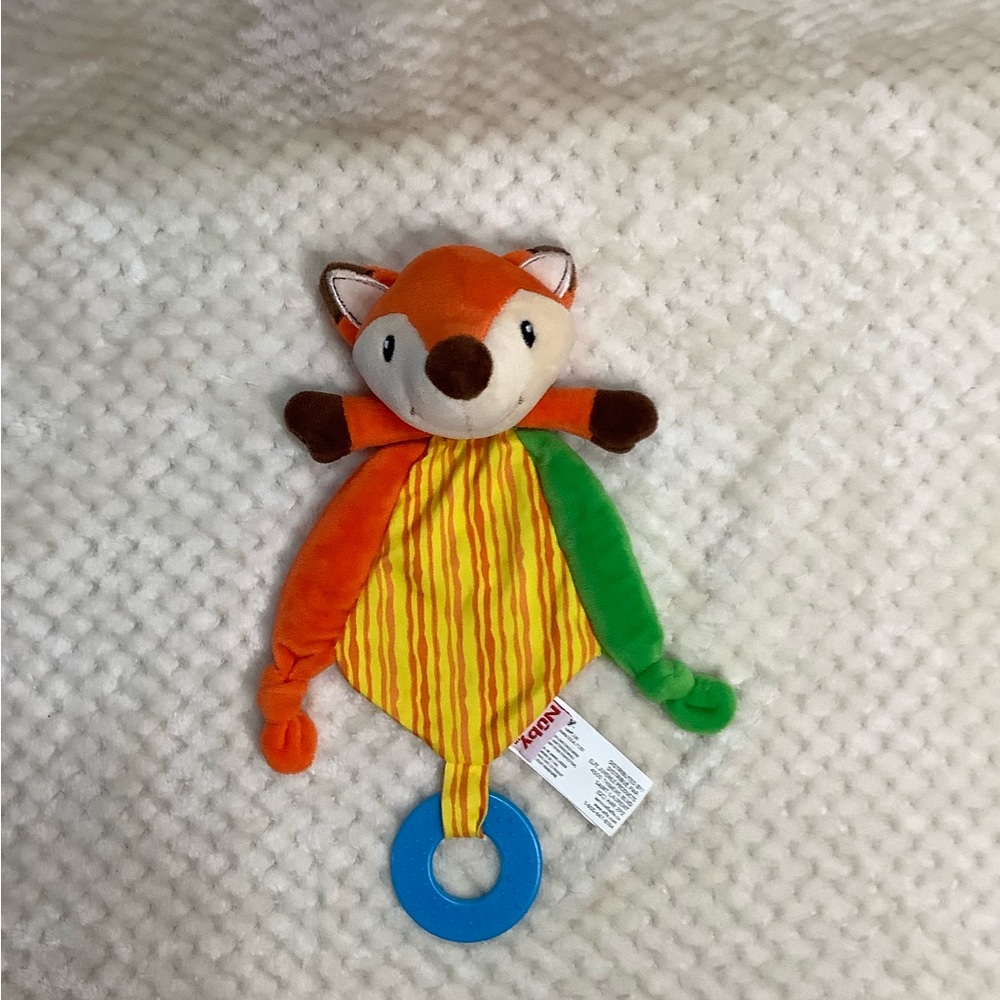Nuby Fox Flatie Lovey Baby Security Blanket W Crinkle Sensory Learning 🍼 🦊